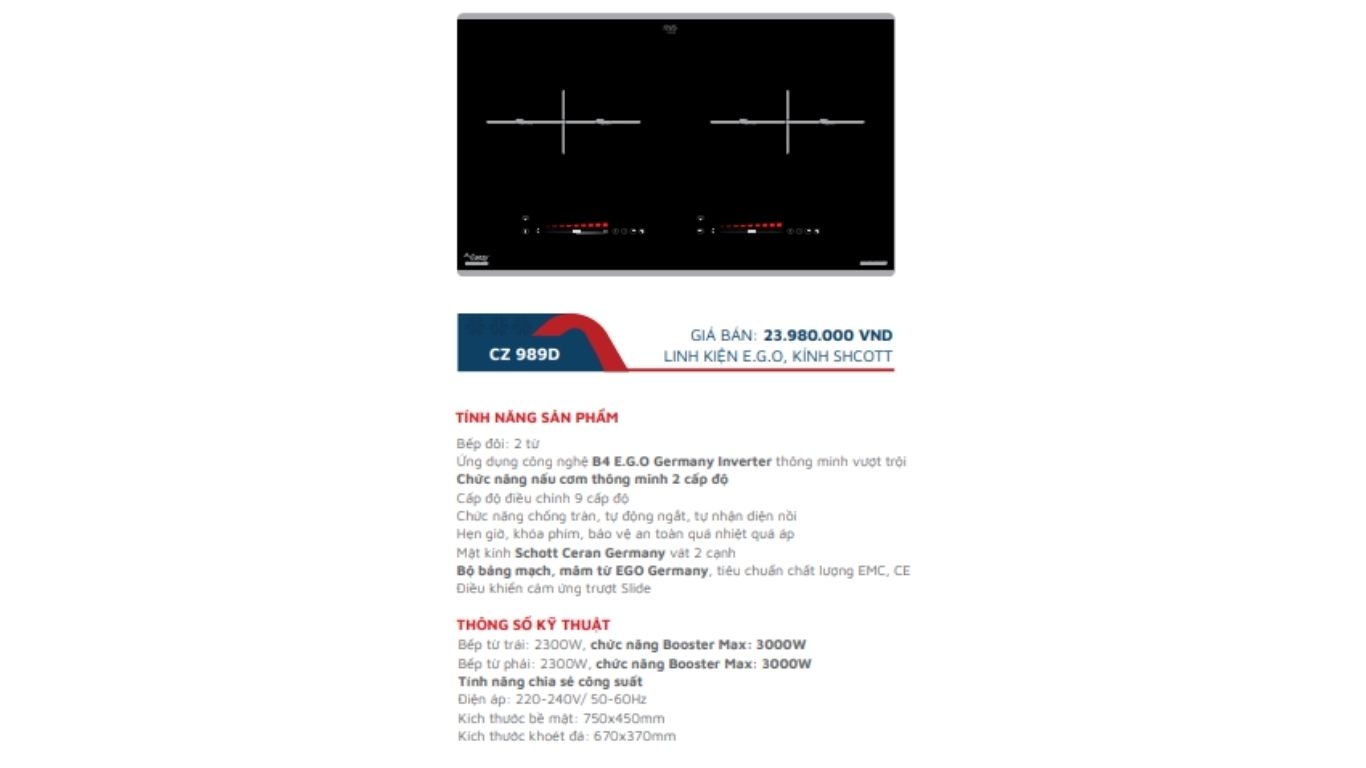 Bếp từ CANZY CZ-989D