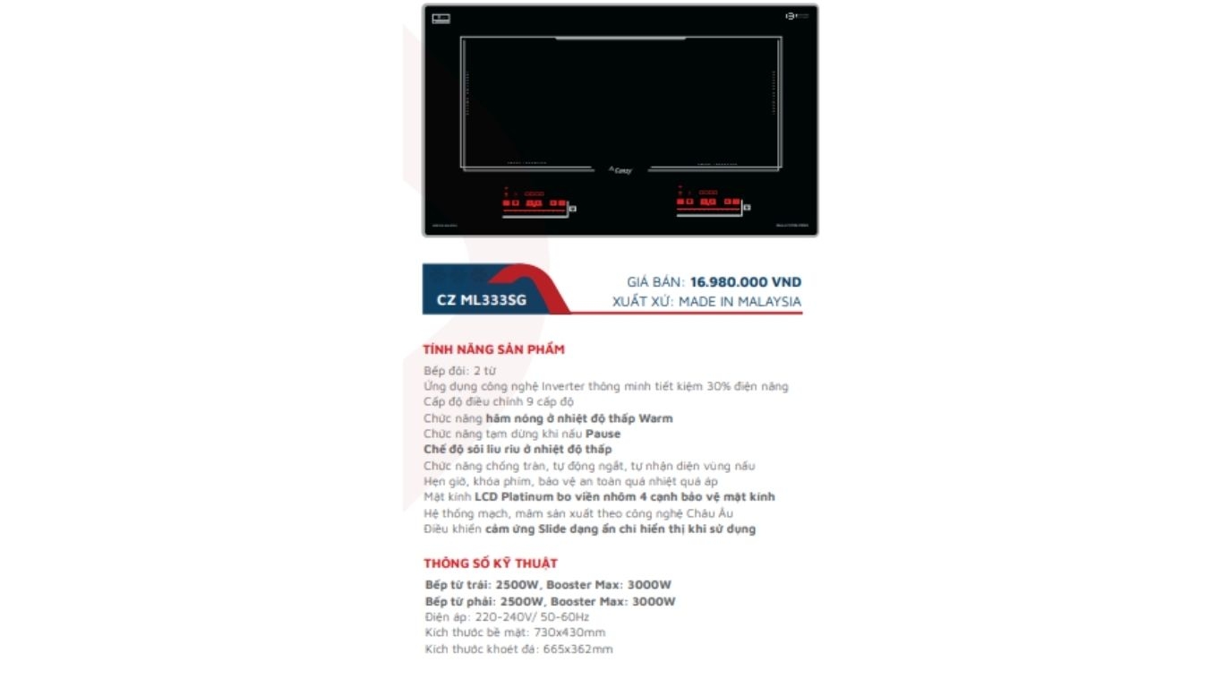 Bếp Từ Canzy CZ-ML333SG