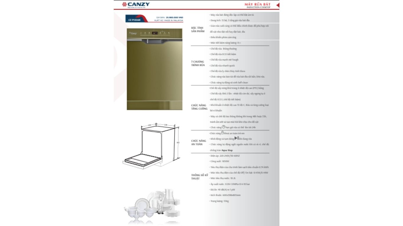Máy rửa chén bát CZ-P1036R