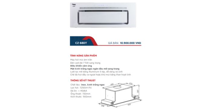 Máy hút mùi Canzy CZ 68DT