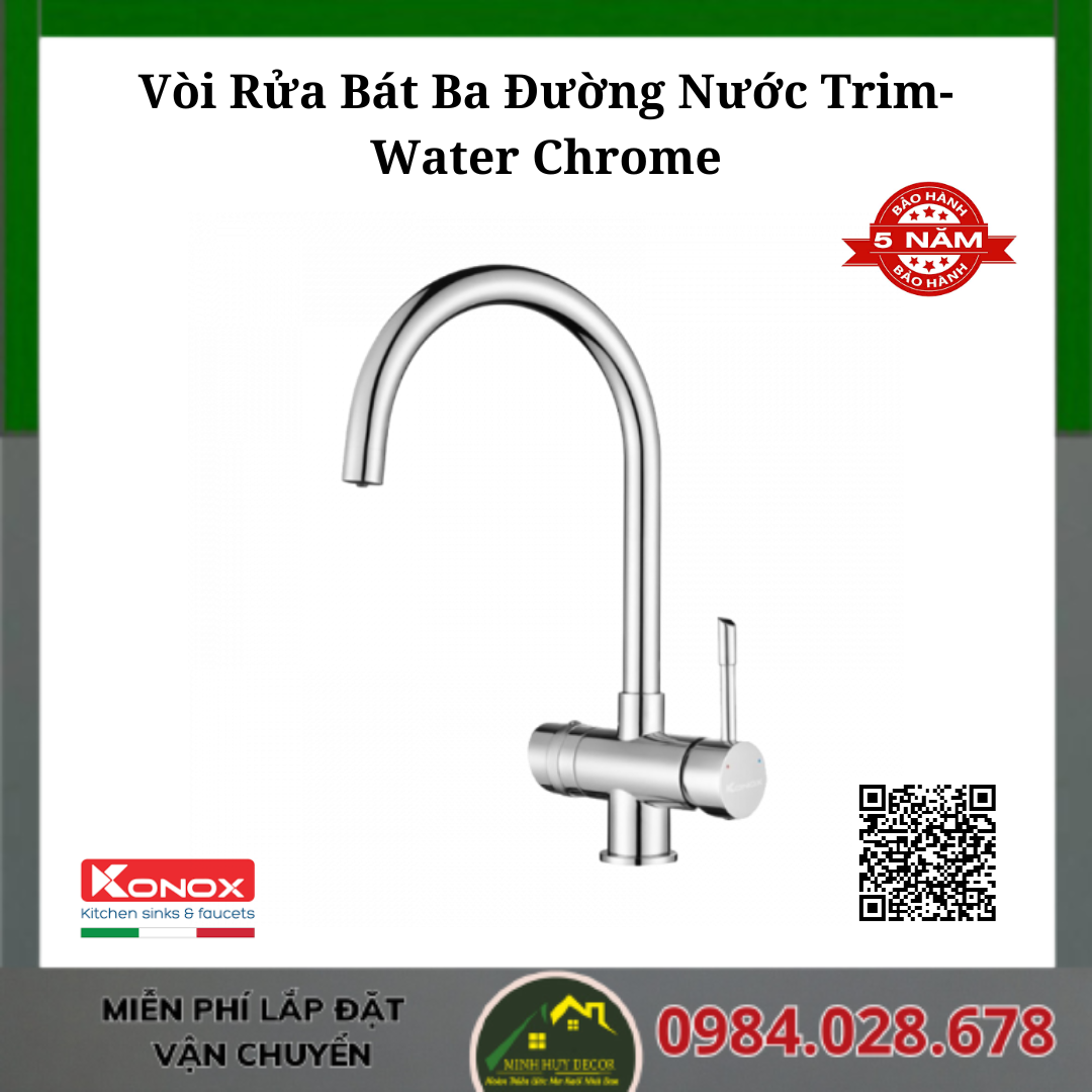Vòi Rửa Bát Ba Đường Nước Trim-Water Chrome