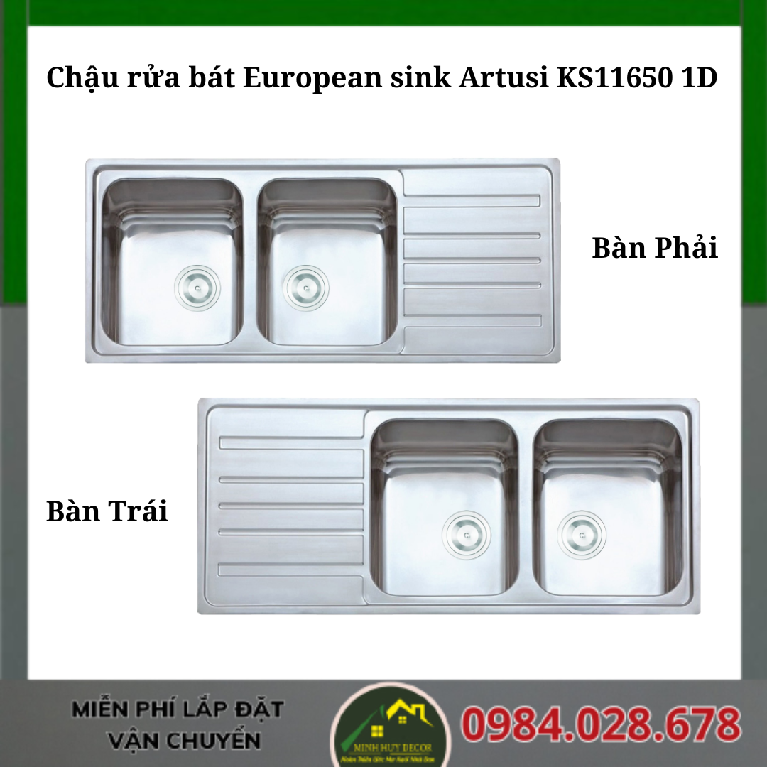 Chậu rửa bát European sink Artusi KS11650 1D