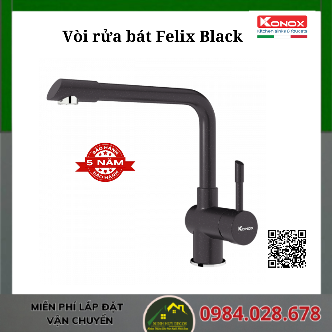 Vòi rửa bát Felix Black