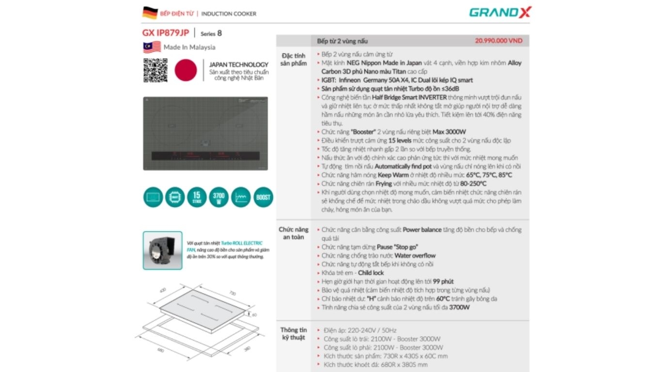 Bếp từ GrandX GX IP879JP/ serial 8