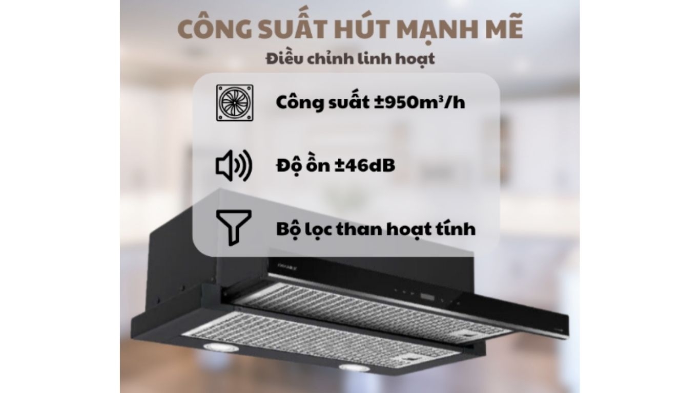 Máy hút mùi âm tủ GrandX GX H60F58B