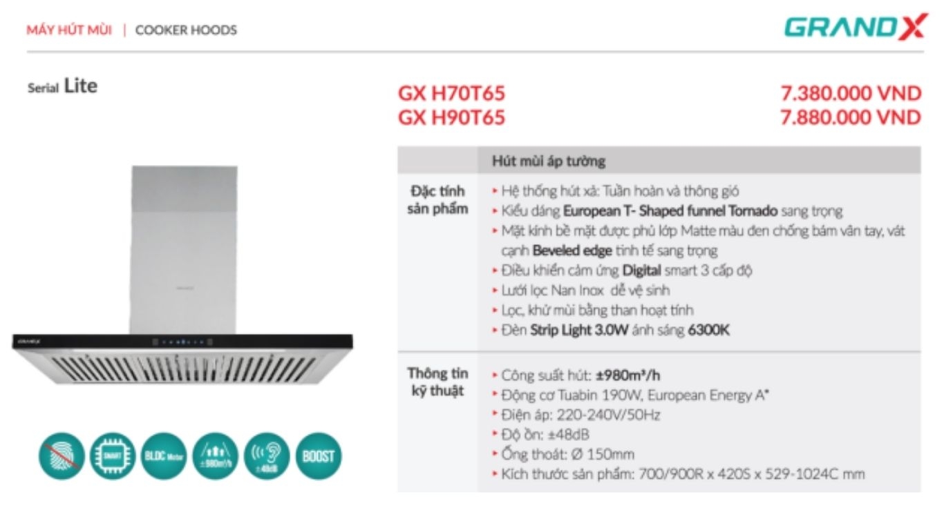 Máy hút mùi GrandX GX H70T65