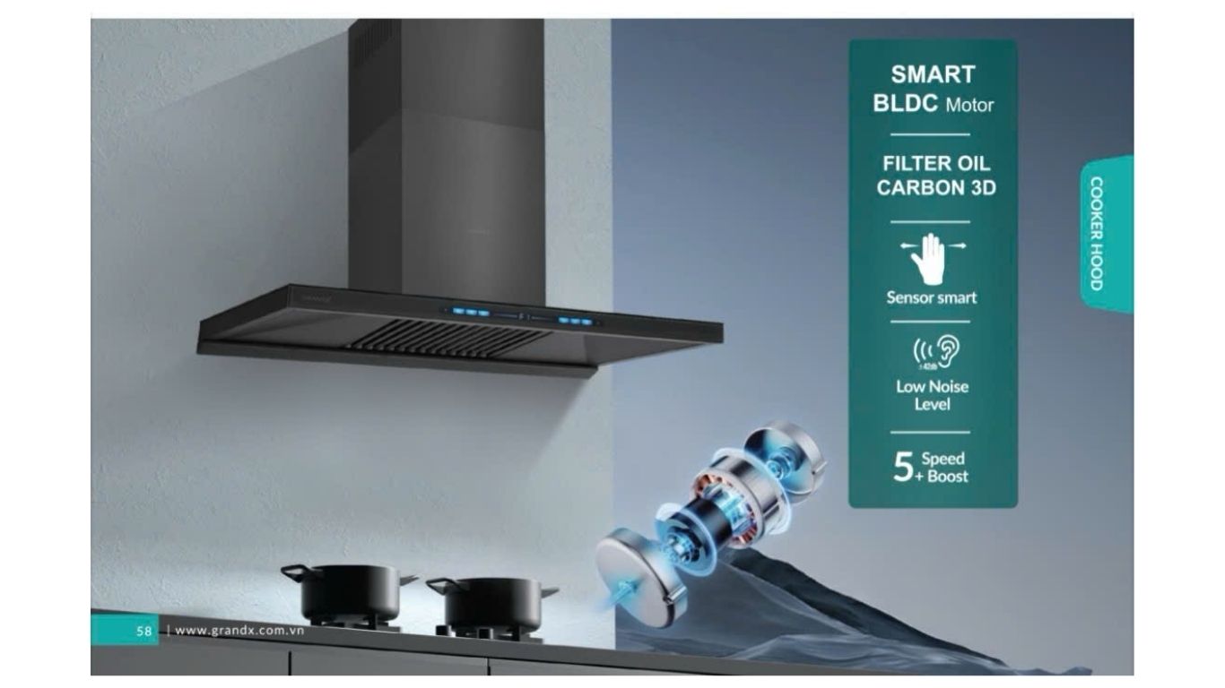 Máy hút mùi áp tường GrandX GX H90T81G