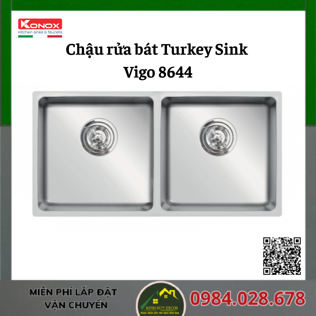 Chậu rửa bát Terkey Sink Vigo 8644