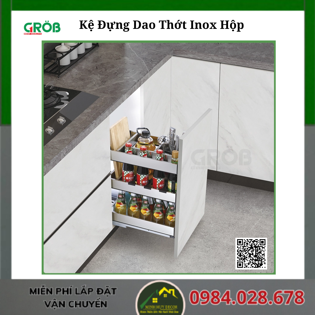 Kệ Đựng Dao Thớt Inox Hộp