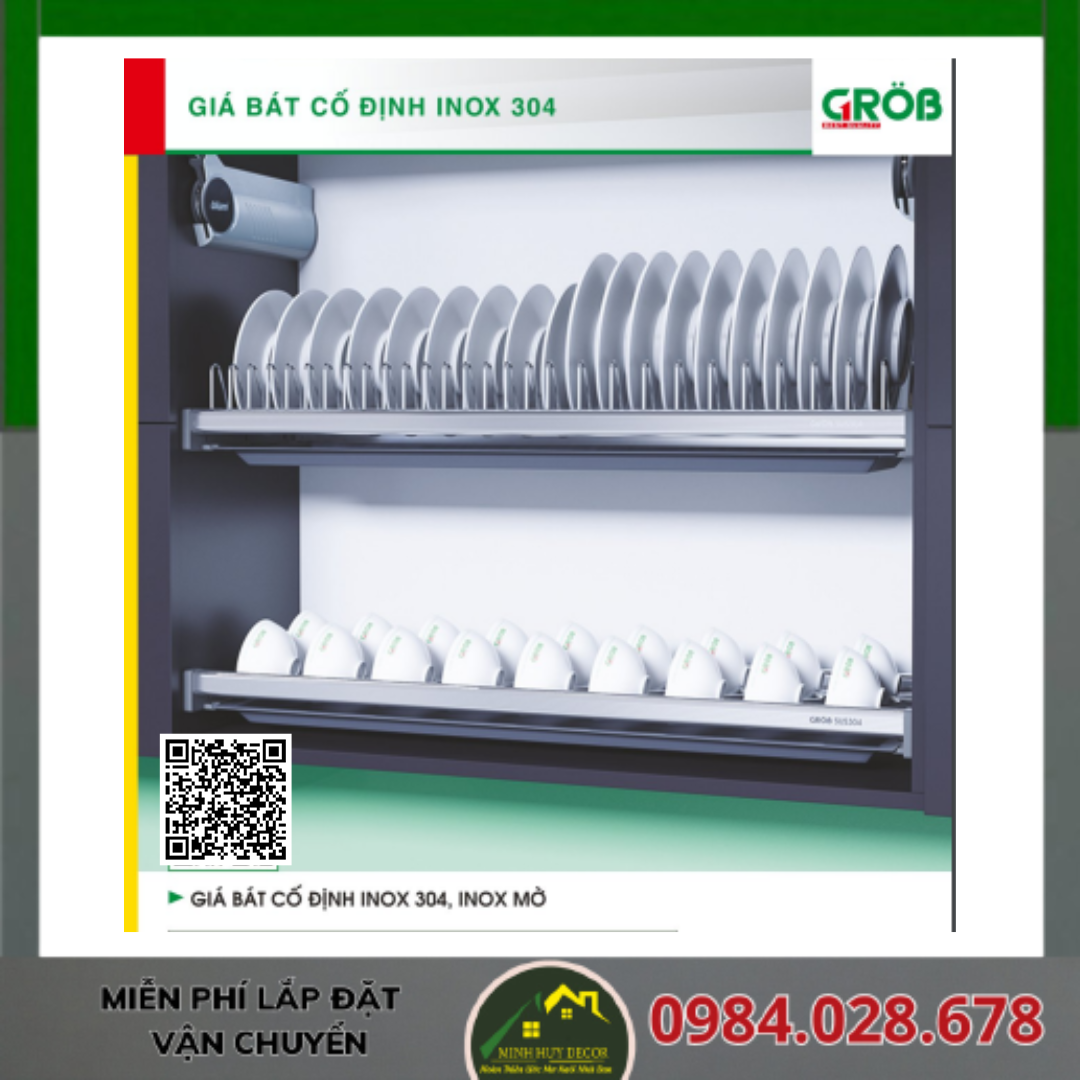 Giá Bát Cố Định Inox 304, Inox Xước Mờ