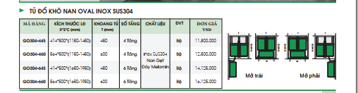 TỦ ĐỒ KHÔ SUS304 NAN OVAL