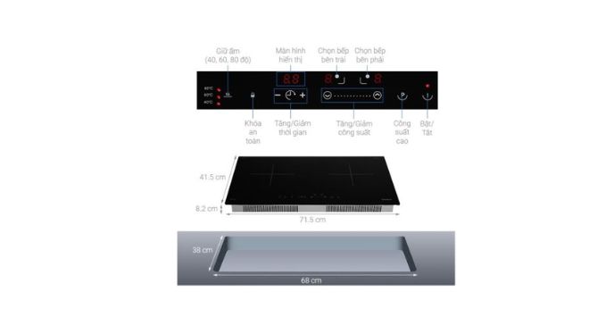 Bếp từ đôi Hafele HC-I2712A 536.61.716 lắp âm