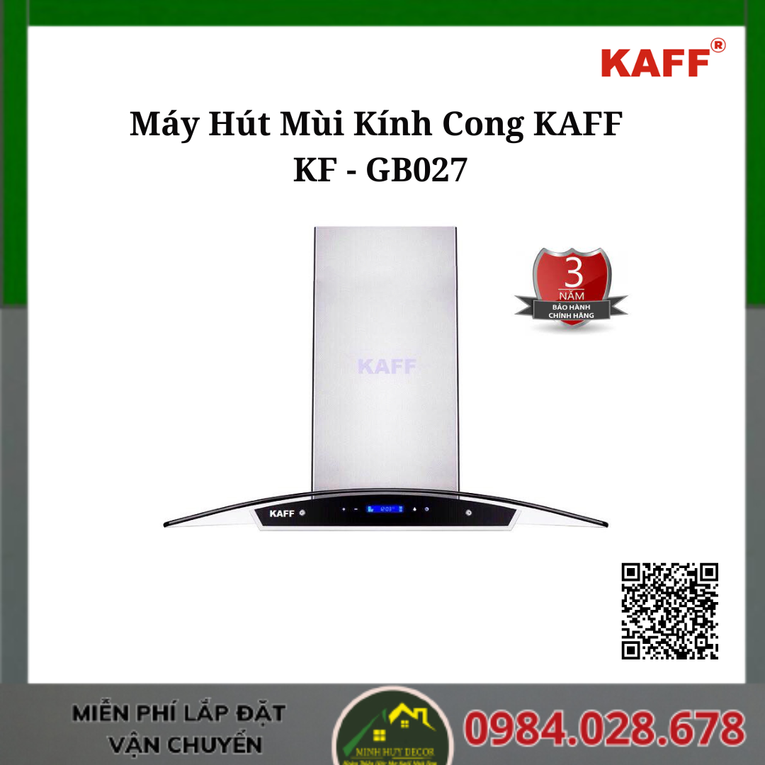 Máy Hút Mùi Kính Cong KAFF KF - GB027