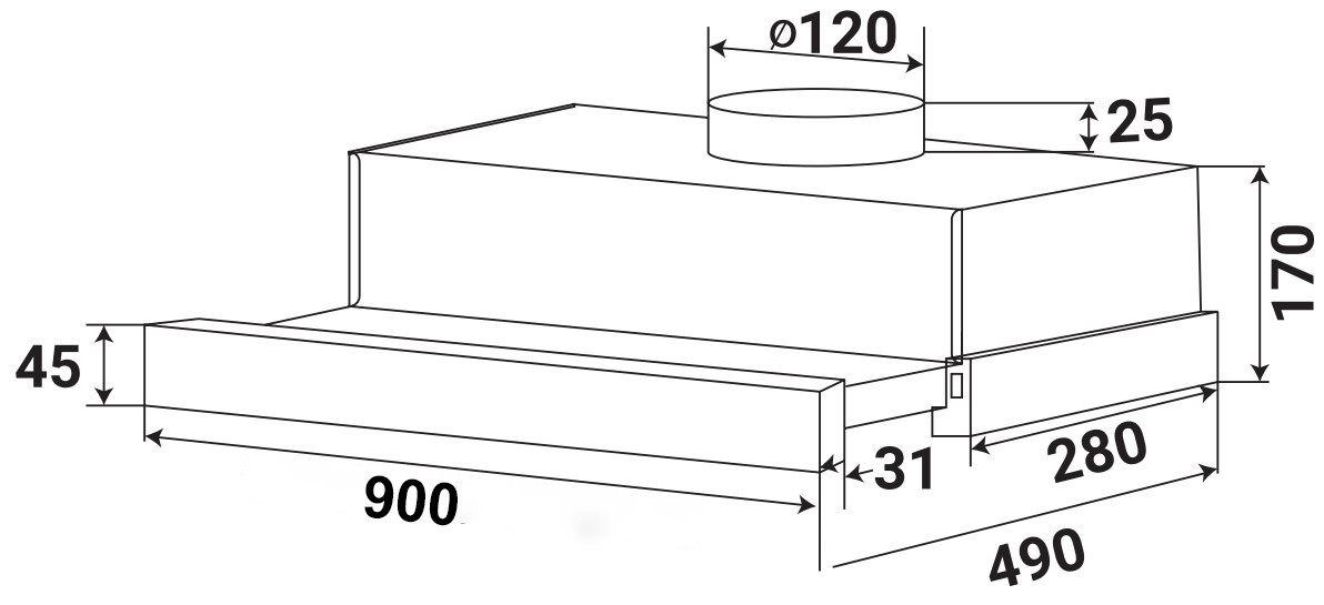 Máy Hút Mùi Âm Tủ KF-TL1009B