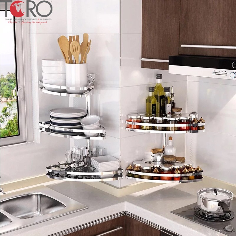 KỆ GÓC CHIẾC LÁ INOX 304 TORO.015