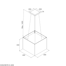 Máy hút khử mùi đảo Malloca CONCRETE K-400